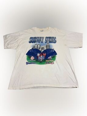 Vintage 2000 New York Yankees Mets Subway Series MLB Baseball NYC T-Shirt XL